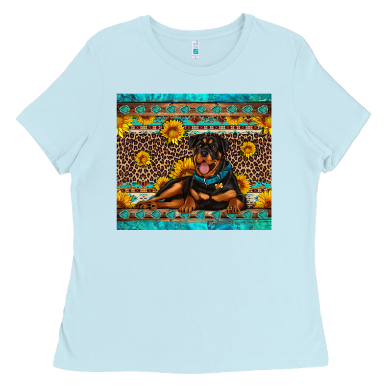 Rottweiler With Western Background Ladies Tee by Artiststas | Teevron