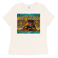 Bone Rottweiler with western background Ladies Tee - Artiststas