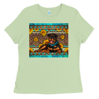 Matcha Rottweiler with western background Ladies Tee - Artiststas