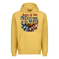 Antique Gold home of the free because of the brave sunflower bi Premium Hoodie - texasbilliewilder