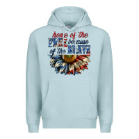 Blue Mist home of the free because of the brave sunflower bi Premium Hoodie - texasbilliewilder