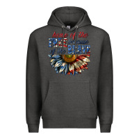 Charcoal Heather home of the free because of the brave sunflower bi Premium Hoodie - texasbilliewilder