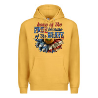 Mustard home of the free because of the brave sunflower bi Premium Hoodie - texasbilliewilder