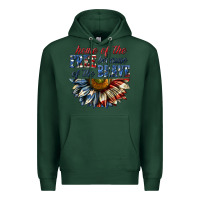 Sports Green home of the free because of the brave sunflower bi Premium Hoodie - texasbilliewilder