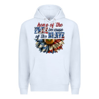 White home of the free because of the brave sunflower bi Premium Hoodie - texasbilliewilder