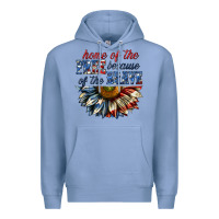 Colony Blue home of the free because of the brave sunflower bi Premium Hoodie - texasbilliewilder