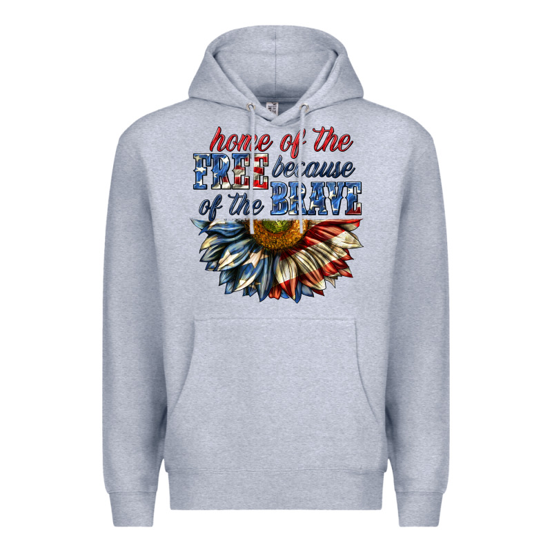 Home Of The Free Because Of The Brave Sunflower Bi Premium Hoodie by texasbilliewilder | Teevron