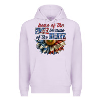 Lilac home of the free because of the brave sunflower bi Premium Hoodie - texasbilliewilder