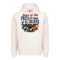 Pale Pink home of the free because of the brave sunflower bi Premium Hoodie - texasbilliewilder