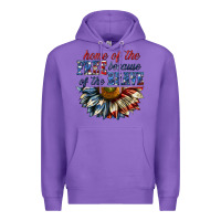 Purple home of the free because of the brave sunflower bi Premium Hoodie - texasbilliewilder
