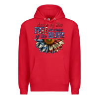 Red home of the free because of the brave sunflower bi Premium Hoodie - texasbilliewilder