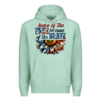 Seafoam home of the free because of the brave sunflower bi Premium Hoodie - texasbilliewilder