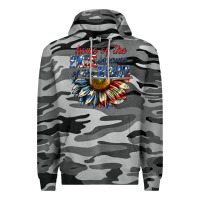 Slate Camo home of the free because of the brave sunflower bi Premium Hoodie - texasbilliewilder