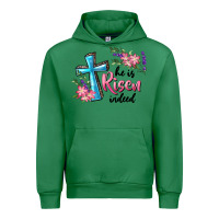 Emerald He Is Risen Indeed Cross And Flowers Urban Hoodie - RanaPortraitStore