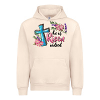 Sandshell He Is Risen Indeed Cross And Flowers Urban Hoodie - RanaPortraitStore