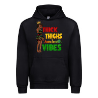 Black thick thighs juneteenth vibes with afro black woma Urban Hoodie - texasbilliewilder