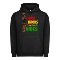 Pigment Black thick thighs juneteenth vibes with afro black woma Urban Hoodie - texasbilliewilder