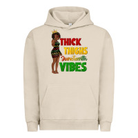Pigment French Oak thick thighs juneteenth vibes with afro black woma Urban Hoodie - texasbilliewilder