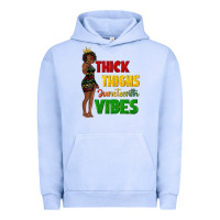 Pigment Grape Ice thick thighs juneteenth vibes with afro black woma Urban Hoodie - texasbilliewilder