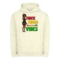 Pigment Pistachio thick thighs juneteenth vibes with afro black woma Urban Hoodie - texasbilliewilder