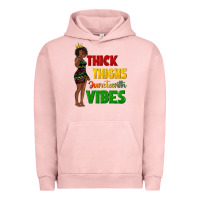 Pigment Salmon thick thighs juneteenth vibes with afro black woma Urban Hoodie - texasbilliewilder