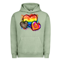 Pigment Oil Green pride hearts Urban Hoodie - Zillion Design Studio