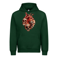 Forest Green Heart Skulls Urban Hoodie - RanaPortraitStore