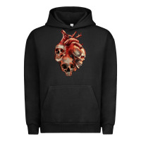 Pigment Black Heart Skulls Urban Hoodie - RanaPortraitStore