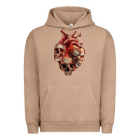 Pigment Burro Heart Skulls Urban Hoodie - RanaPortraitStore