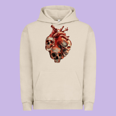 Urban Hoodie Heart Skulls