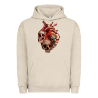 Pigment French Oak Heart Skulls Urban Hoodie - RanaPortraitStore