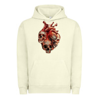 Pigment Pistachio Heart Skulls Urban Hoodie - RanaPortraitStore
