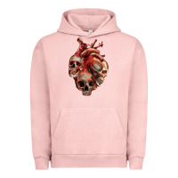 Pigment Salmon Heart Skulls Urban Hoodie - RanaPortraitStore