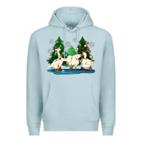 Blue Mist christmas duck Premium Hoodie - Zillion Design Studio