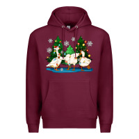 Burgundy christmas duck Premium Hoodie - Zillion Design Studio