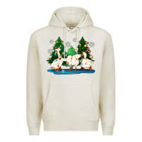 Oatmeal Heather christmas duck Premium Hoodie - Zillion Design Studio