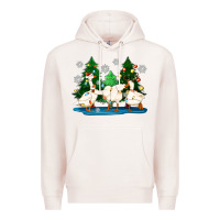 Pale Pink christmas duck Premium Hoodie - Zillion Design Studio