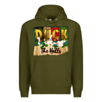 Army Green christmas duck the halls Premium Hoodie - Zillion Design Studio