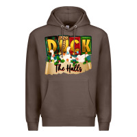 Coffee christmas duck the halls Premium Hoodie - Zillion Design Studio