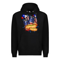 Black hotdog with beers billie wilder Premium Hoodie - texasbilliewilder