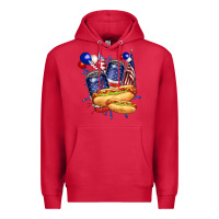 Cardinal hotdog with beers billie wilder Premium Hoodie - texasbilliewilder