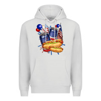 Dove Grey hotdog with beers billie wilder Premium Hoodie - texasbilliewilder