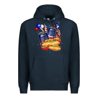 Navy hotdog with beers billie wilder Premium Hoodie - texasbilliewilder