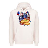 Pale Pink hotdog with beers billie wilder Premium Hoodie - texasbilliewilder