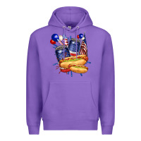 Purple hotdog with beers billie wilder Premium Hoodie - texasbilliewilder