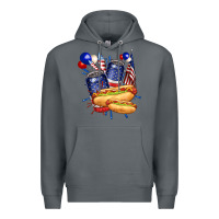 Rock hotdog with beers billie wilder Premium Hoodie - texasbilliewilder