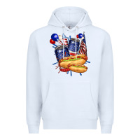 White hotdog with beers billie wilder Premium Hoodie - texasbilliewilder