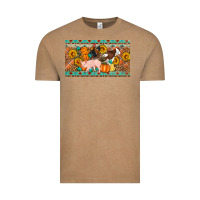 Vintage Coffee Fall farm animals cow pig rooster Vintage Tee - Artiststas