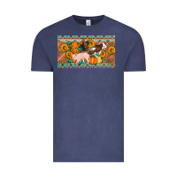 Vintage Denim Fall farm animals cow pig rooster Vintage Tee - Artiststas