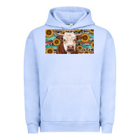 Pigment Grape Ice Heifer With Sunflower And Serape Urban Hoodie - RanaPortraitStore